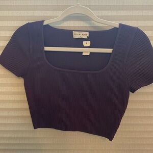 Aritzia Sculpt knit square neck top deep purple NWT